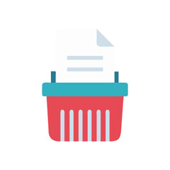  Creative Paper Shredder Bin Icon Illustration Design
