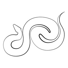 Obraz premium Snake one line drawing on white isolated background. 2025 Chinese New Year