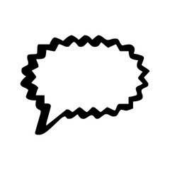 Vector illustration of a star shaped speech bubble. Grayscale drawing of a spiky talk icon for comics.

