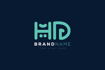 H and D logo design.  HD abstract Letters Logo Monogram. This logo design is the process of creating a visual symbol that represents a brand, company, or individual.