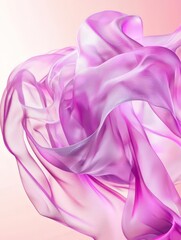 Obraz premium Flowing Pink Fabric Abstract Design: Texture, Wave, Movement, Background, Art, Smooth, Elegant, Sheer, Soft, and Delicate