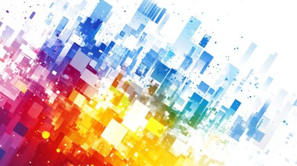 Futuristic Systems with Vibrant Colors on White Background