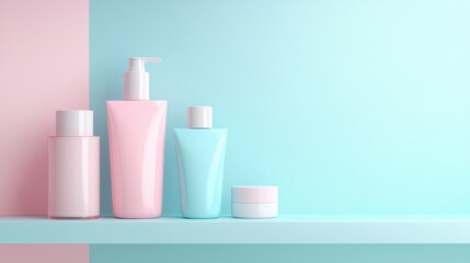 Skincare product display minimalist studio photography bright colors close-up beauty and wellness trends