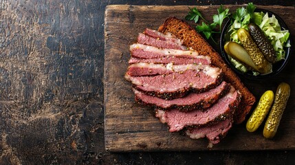 Slicing delicious brisket rustic kitchen food photography cozy setting close-up culinary experience
