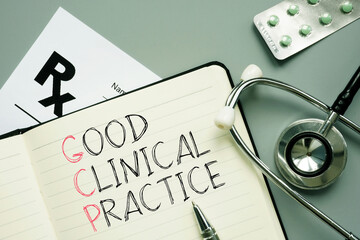GCP good clinical practice is shown using the text