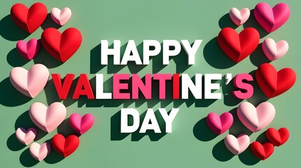happy valentine day text with colorful words