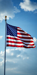 Obraz premium Concept photo of American Flag with space for text