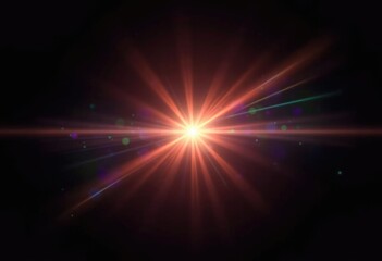 Obraz premium A bright star with radiating light against a dark background.