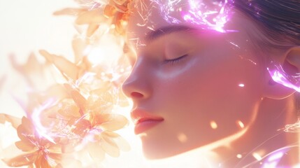 Fototapeta premium Modern Aesthetics with Soft Light and Glowing Effects