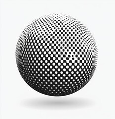 Simple vector logo, black and white dots in a spherical shape, halftone pattern, simple shapes, flat design, no background, white background, 2D graphic, minimalist, vector art style, vector illustrat