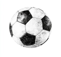 "A realistic soccer ball on a white background, featuring crayon and marker marks for a creative Photoshop collage."