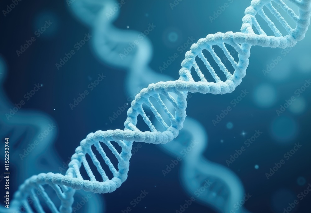 Aufkleber A 3D rendering of a DNA double helix  showcasing the structure of genetic material.