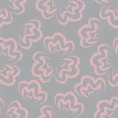 Hand drawn seamless cute floral pattern. Abstract floral print. Cute trendy design with hearts. Seamless heart print.