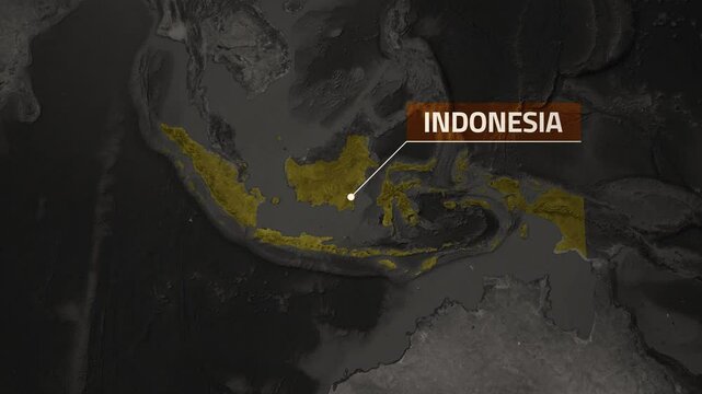 Indonesia VOX Style Map Animation in 4K UHD for Island Topography