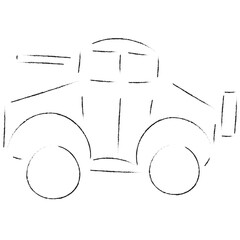 A sketch of an armored car.