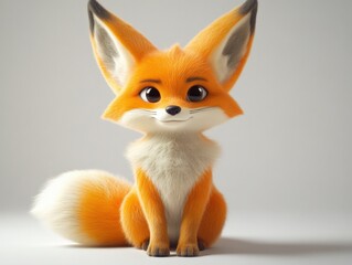 Fototapeta premium a cartoon fox with orange and white fur