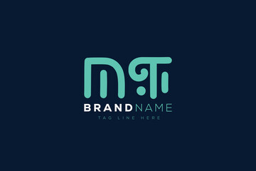 M and T logo design.  MT abstract Letters Logo Monogram. This logo design is the process of creating a visual symbol that represents a brand, company, or individual.