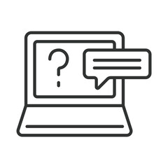 Q and A session, icon in line design. Q and A session, questions, answers, discussion, conversation, interview, feedback on white background vector. Q and A session editable stroke icon