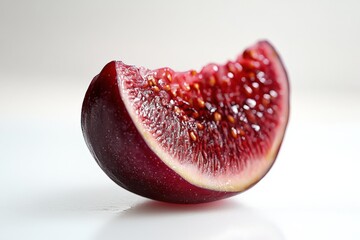 A closeup of a sliced fig