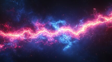 Fototapeta premium Electric energy arcs through vibrant nebulae in the deep cosmos image