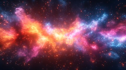 Fototapeta premium Electrifying cosmic currents traverse luminous nebulae within the infinite void image