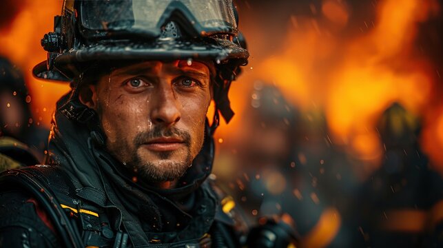 Each month features a different firefighter, highlighting their resilience and commitment to protecting the community, portrayed against striking backdrops that reflect their courage and determination