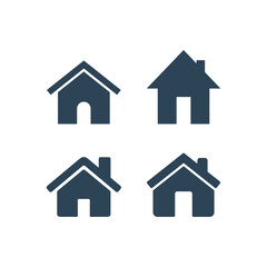 Home icons set. Minimal home icon - web homepage symbol - vector website sign.