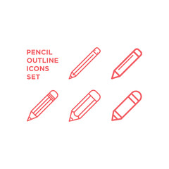 Pencil flat icons set, logo of school.