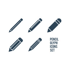Pencil flat icons set, logo of school.
