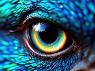 Obraz premium Close-Up of a Peacock Feather Eye