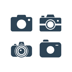 Photo camera vector icons set trendy design template illustration.
