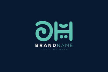 O and H logo design.  OH abstract Letters Logo Monogram. This logo design is the process of creating a visual symbol that represents a brand, company, or individual.