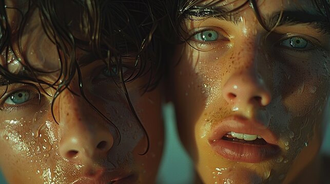 photography portraying the bittersweet romance of two young men whose love is deemed taboo by society, yet their determination to be together remains unshaken