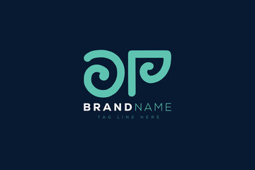 O and P logo design.  OP abstract Letters Logo Monogram. This logo design is the process of creating a visual symbol that represents a brand, company, or individual.