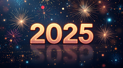 Sparkling 2025 New Year's Eve Fireworks