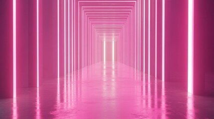 Engaging Pink Neon Light Tunnel Setup