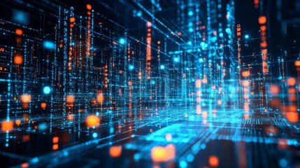 Obraz premium Engaging Technology Scene with Bright Colors and Depth