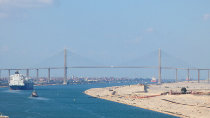 ship, sea, boat, port, industry, water, industrial, harbor, crane, sky, construction, cargo, transportation, transport, dock, ocean, business, harbour, building, shipping, travel, egypt, suez, canal, 