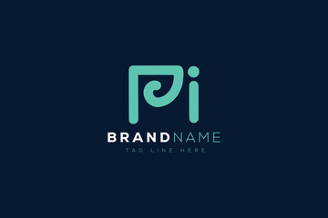 Fototapeta premium P and I logo design. PI abstract Letters Logo Monogram. This logo design is the process of creating a visual symbol that represents a brand, company, or individual.