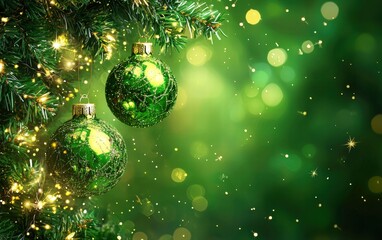 Christmas new year green background