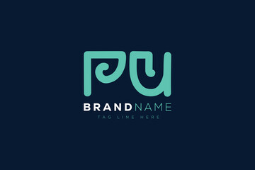 P and U logo design.  PU abstract Letters Logo Monogram. This logo design is the process of creating a visual symbol that represents a brand, company, or individual.