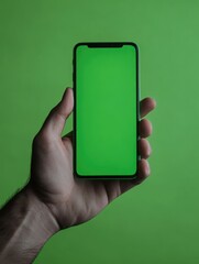 Vibrant Green Phone Against Dark Background