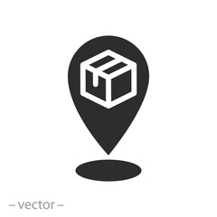 icon of receive order in pick up and collection point, click and collect, delivery services, e-commerce flat vector illustration