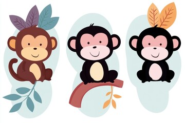 monkey clip art, cute and cheerful monkey illustrations to liven up your projects and presentations