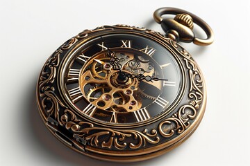 Intricate vintage pocket watch showcasing classic craftsmanship and timeless elegance in design.