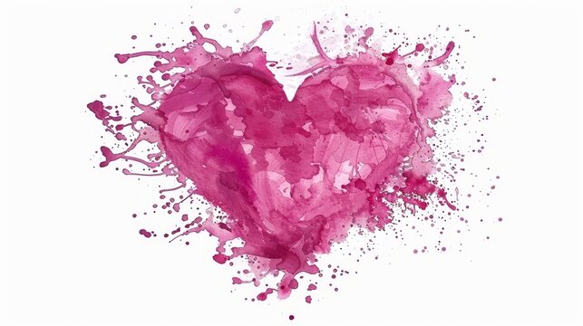 Elegant pink watercolor heart card design with ample copy space for personalization