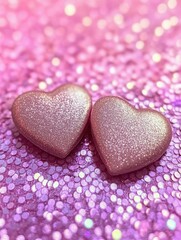 Obraz premium Heart-Shaped Chocolate Coated with Glitter