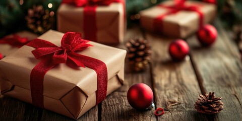 Fototapeta premium Celebratory Gift Wrapping with Presents