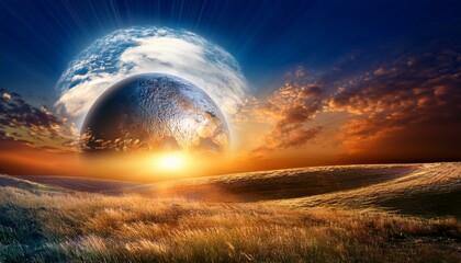 sunrise over the field