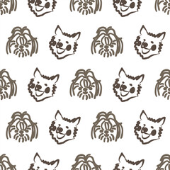 Vector Dogs Seamless Pattern. Animal Print Dogs Repeat pattern, great for textile, wallpaper, packaging, backdrop, background, paper designs

